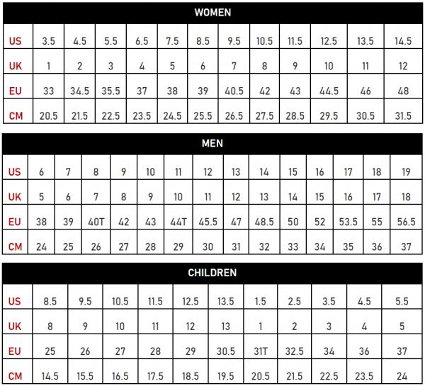 Size Chart | bata.lk