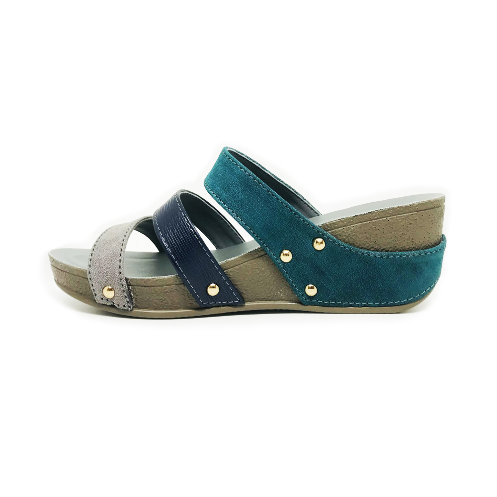 Bata Ladies three strap Blue wedge sandal – Gizele | bata.lk